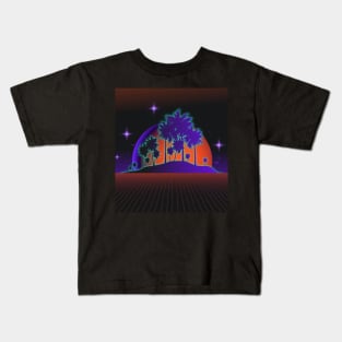 Orange Sunset Synthwave Kids T-Shirt